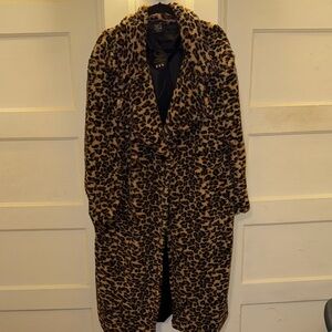 Leopard Print Women'sTeddy  Coat